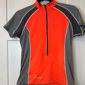 Women's orange and Gray Cycling Top Size S